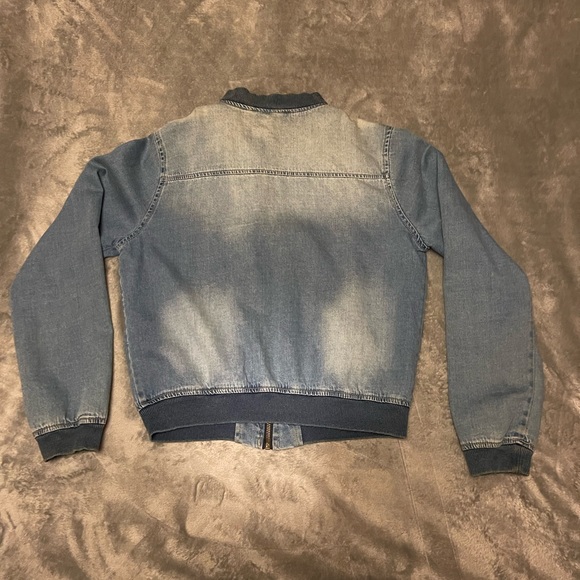 Denim jean, bomber style spring jacket - Picture 2 of 5